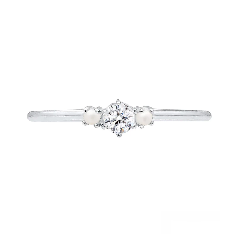 Ring | Perle, Kristall ( Weiß )