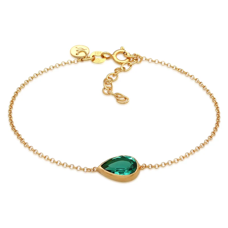 Drop Green Quartz Halskette & Armband Schmuck Set