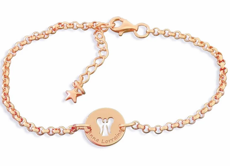 ARMBAND ENGEL ROSÈ VERGOLDET SCHMUCK MIT GRAVUR