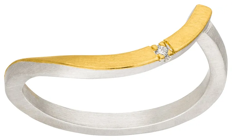 925er Silber Ring feingoldbelegt MANU R1396BR