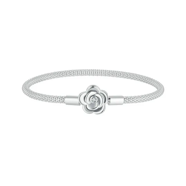 Rose Clasp Charm Bracelet | CZ