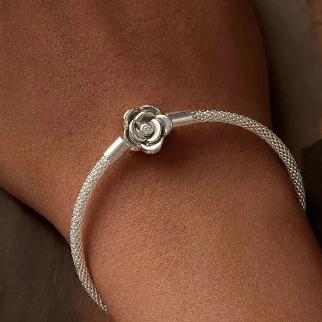 Rose Clasp Charm Bracelet | CZ