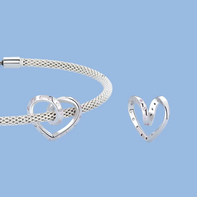 Knotted Heart Charm | CZ