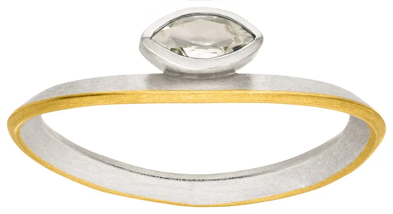925er Silber Ring feingoldbelegt MANU R1397MQ