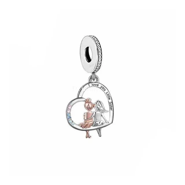 "Love You Little Sister" Dangle Charm | RGP CZ
