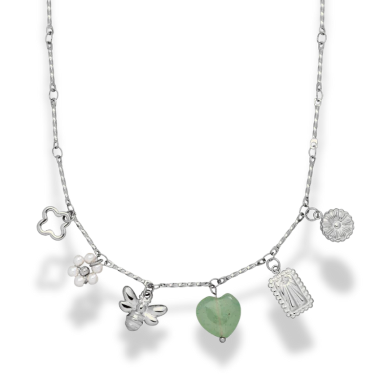 Summer Soul Green Charm Kette 14K Vergoldet