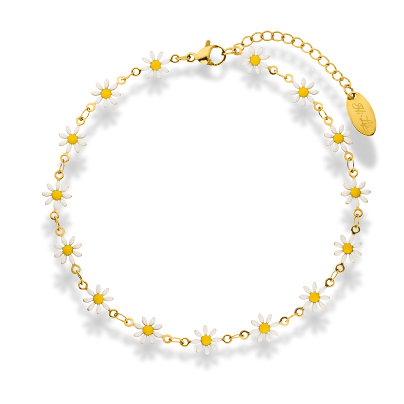 Colorful Daisy Fußkette 14K Vergoldet
