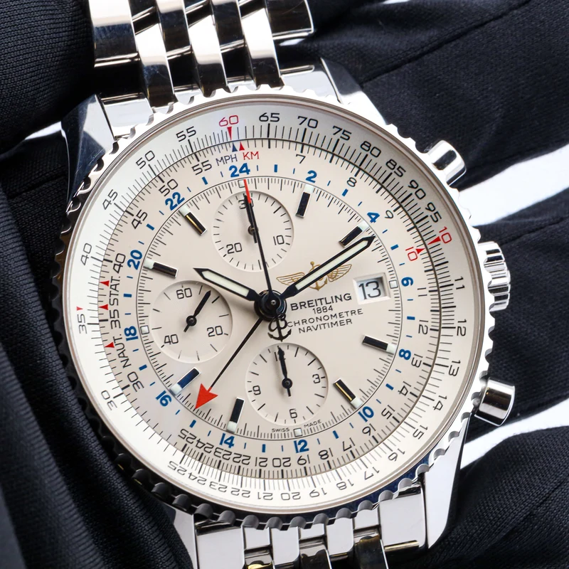 Breitling Navitimer World 46 A24322 Edelstahl 2018!