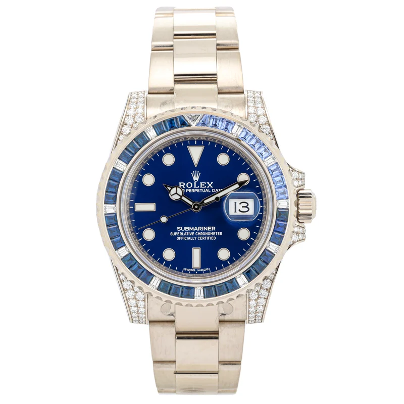 Rolex Submariner Date 40 116659SABR White Gold Diamond & Sapphier Bezel Blue Dial
