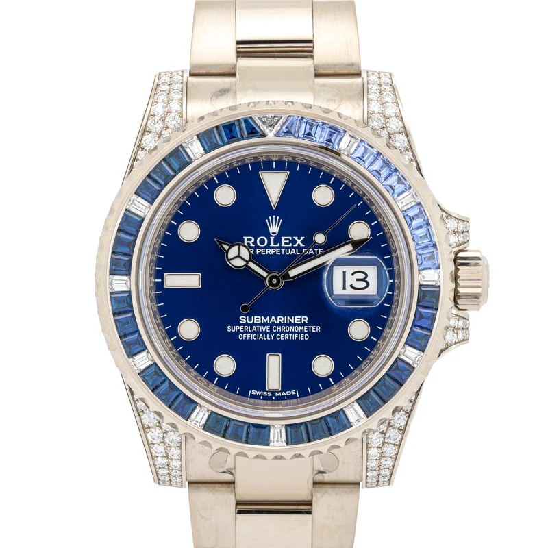 Rolex Submariner Date 40 116659SABR White Gold Diamond & Sapphier Bezel Blue Dial