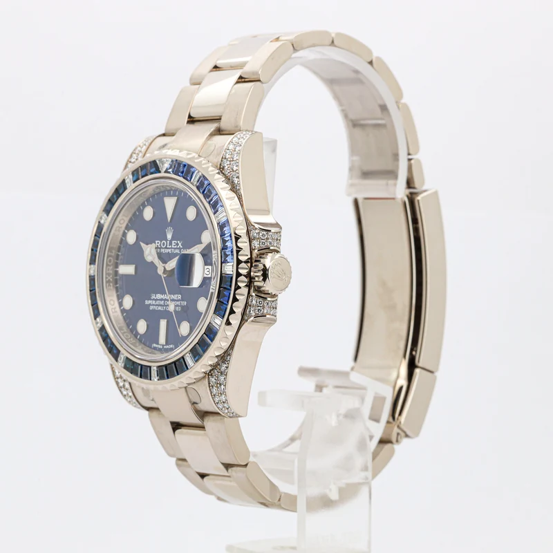 Rolex Submariner Date 40 116659SABR White Gold Diamond & Sapphier Bezel Blue Dial