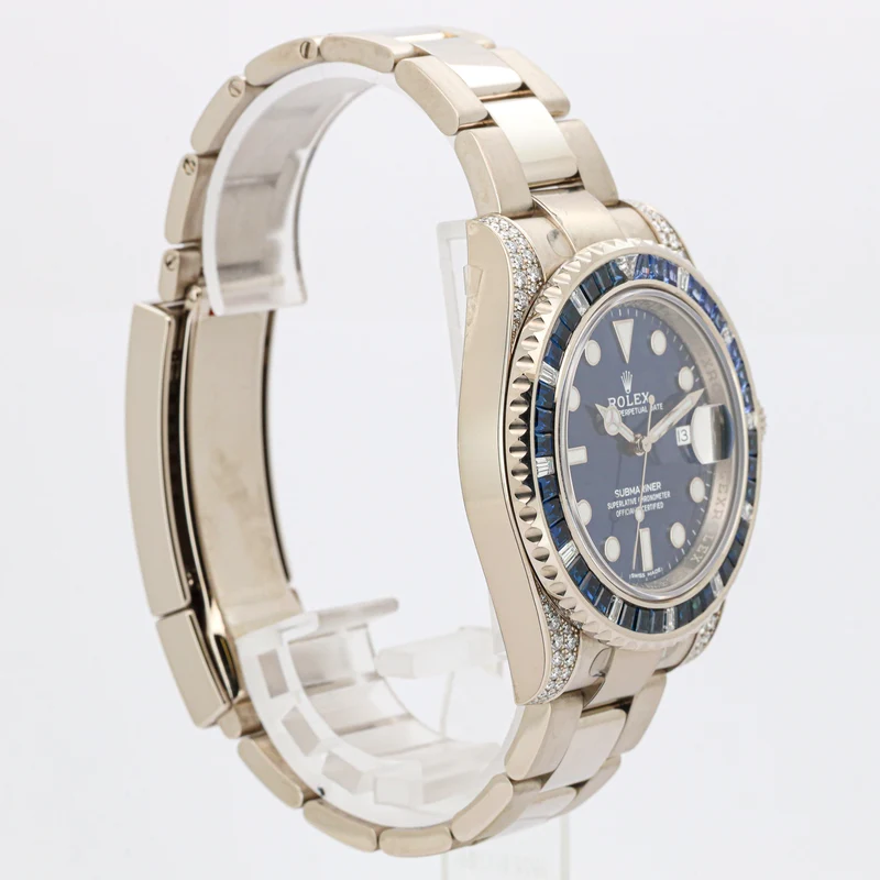 Rolex Submariner Date 40 116659SABR White Gold Diamond & Sapphier Bezel Blue Dial