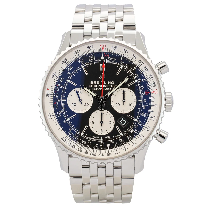 Breitling Navitimer B01 Chronograph 46 AB0127 Edelstahl Black Dial Full Set