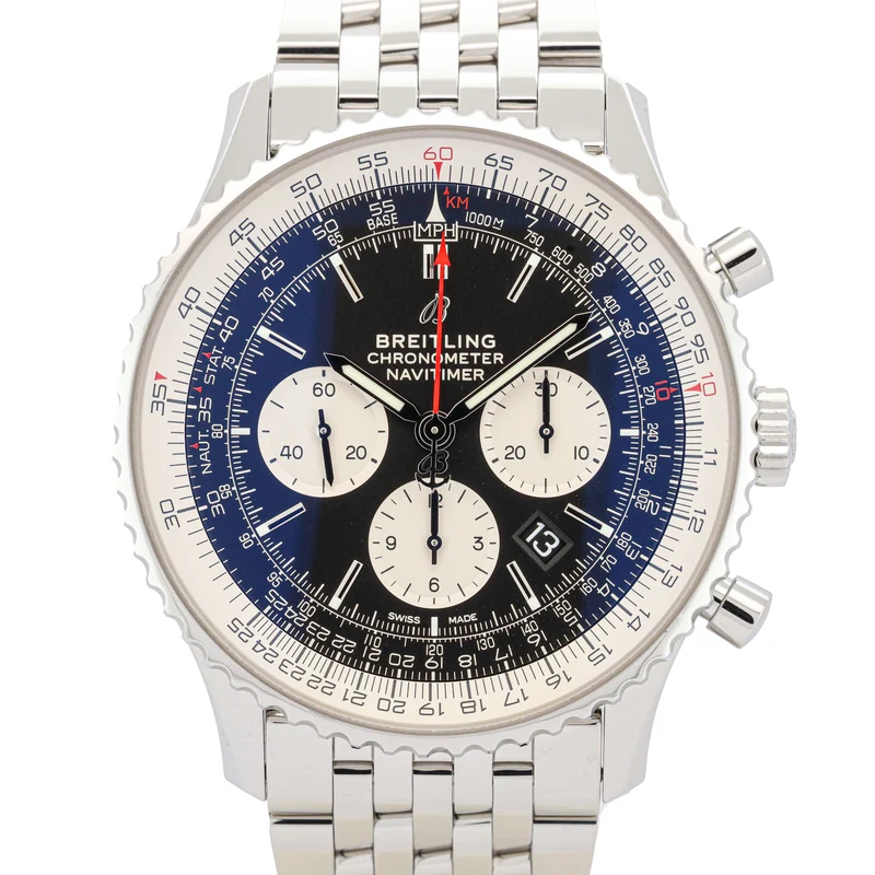 Breitling Navitimer B01 Chronograph 46 AB0127 Edelstahl Black Dial Full Set