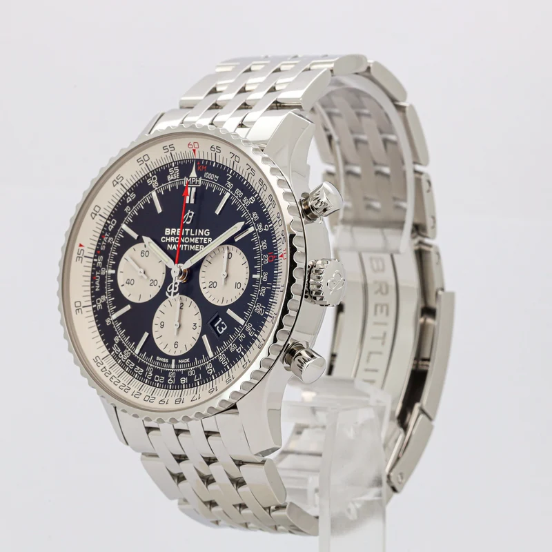 Breitling Navitimer B01 Chronograph 46 AB0127 Edelstahl Black Dial Full Set