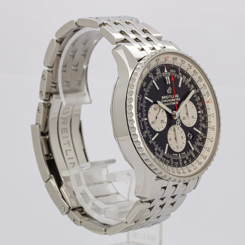 Breitling Navitimer B01 Chronograph 46 AB0127 Edelstahl Black Dial Full Set