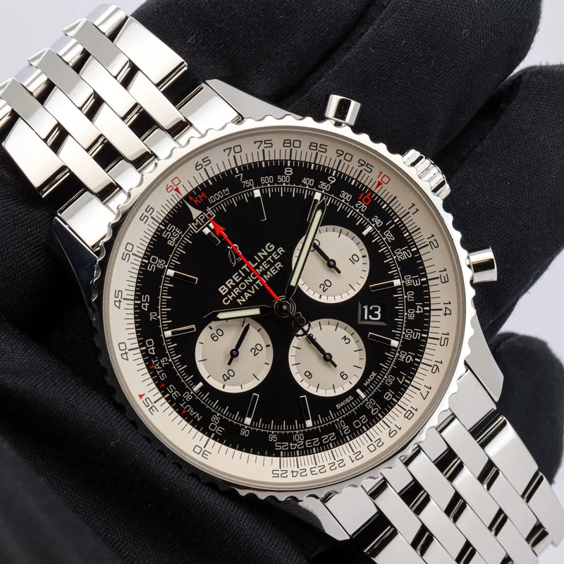 Breitling Navitimer B01 Chronograph 46 AB0127 Edelstahl Black Dial Full Set