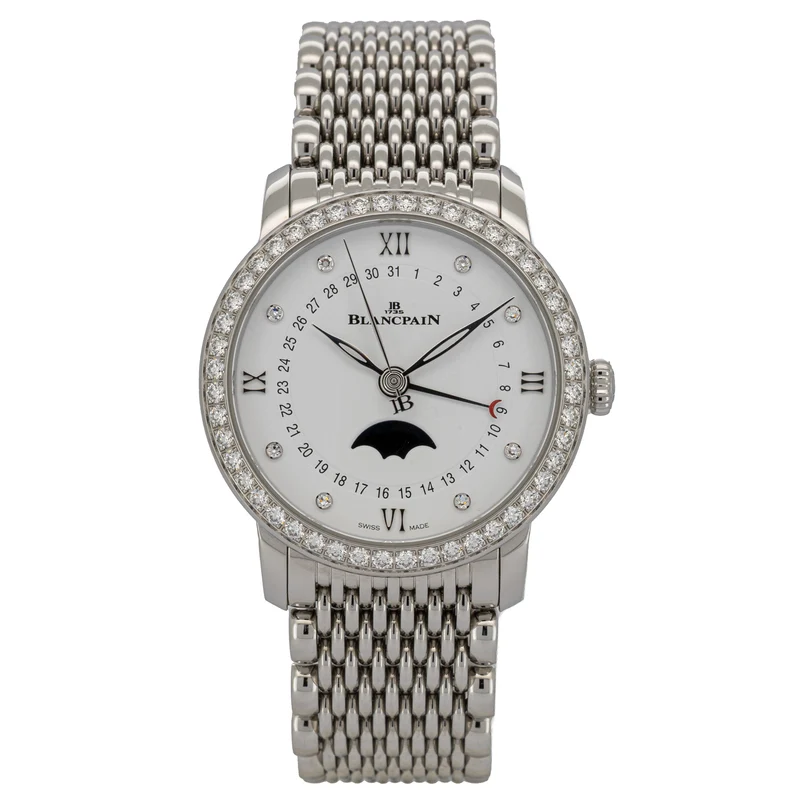 Blancpain Villeret Quantième Phases de Lune 33 Ref. 6126-4628 – Edelstahl – Diamanten
