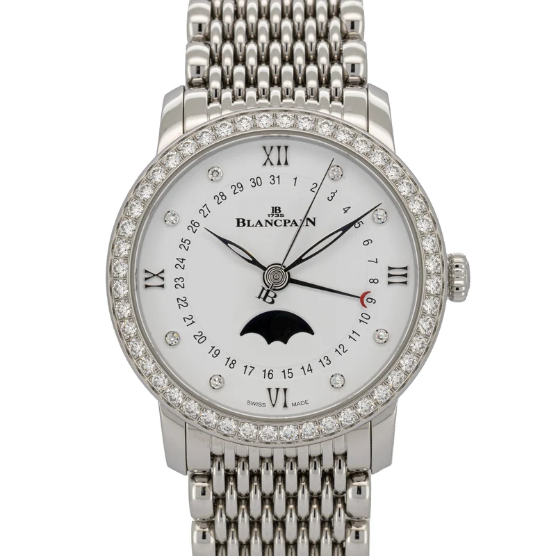 Blancpain Villeret Quantième Phases de Lune 33 Ref. 6126-4628 – Edelstahl – Diamanten