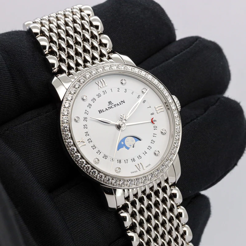 Blancpain Villeret Quantième Phases de Lune 33 Ref. 6126-4628 – Edelstahl – Diamanten