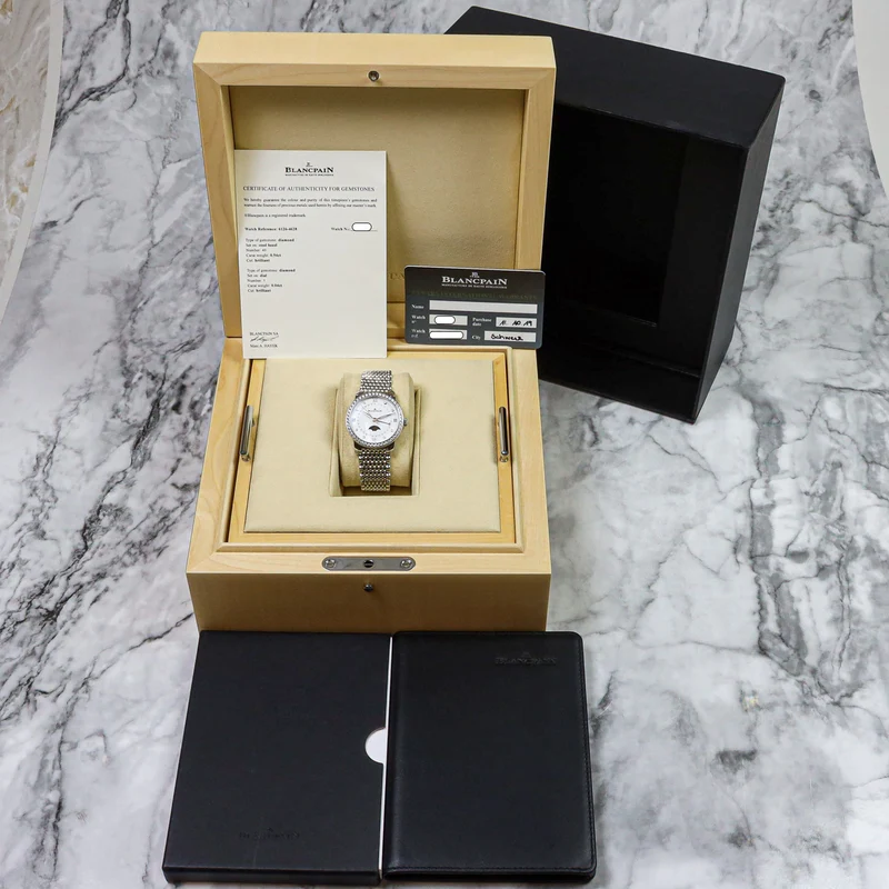 Blancpain Villeret Quantième Phases de Lune 33 Ref. 6126-4628 – Edelstahl – Diamanten