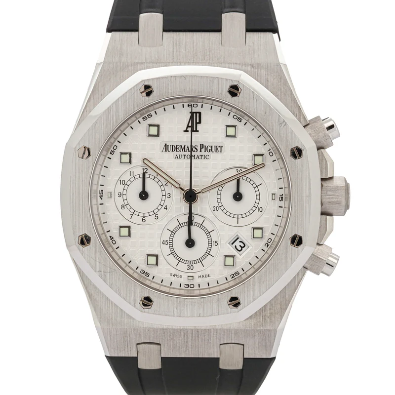 Audemars Piguet Royal Oak Chronograph 39 26022BC.OO.D002CR.01 White Gold Black Rubber Strap