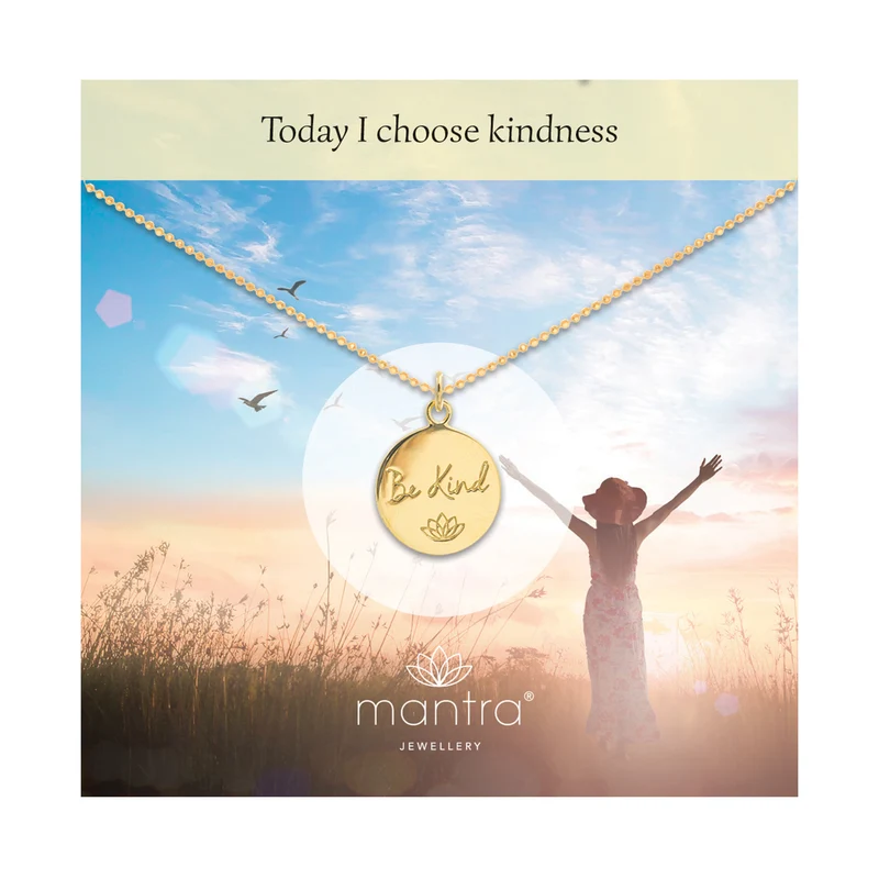 Be Kind Disc Necklace in Gold