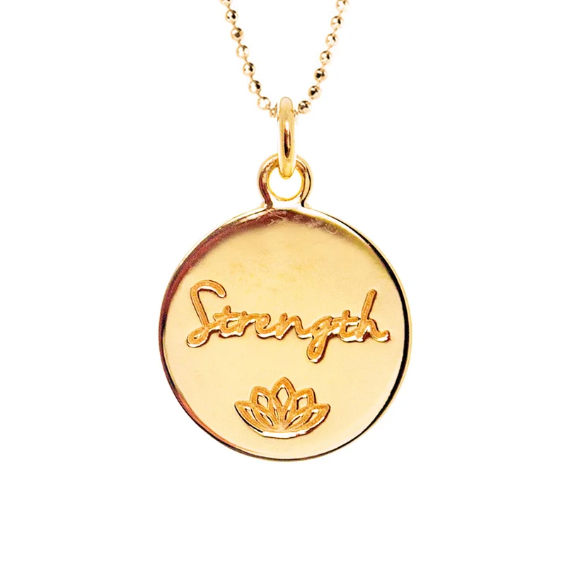 Strength Disc Necklace in Gold