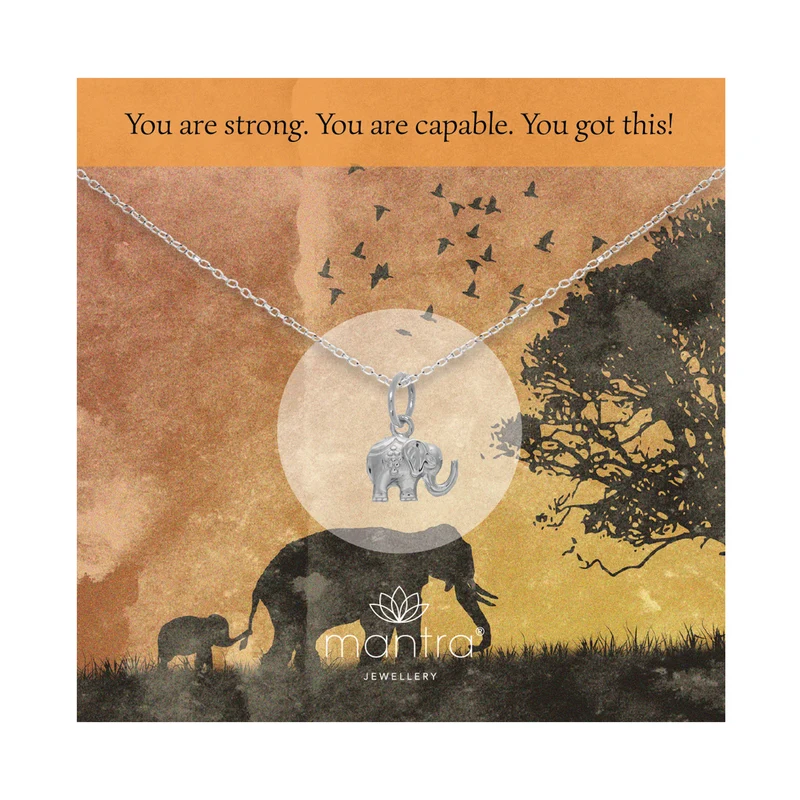 Elephant Necklace in Sterling Silver