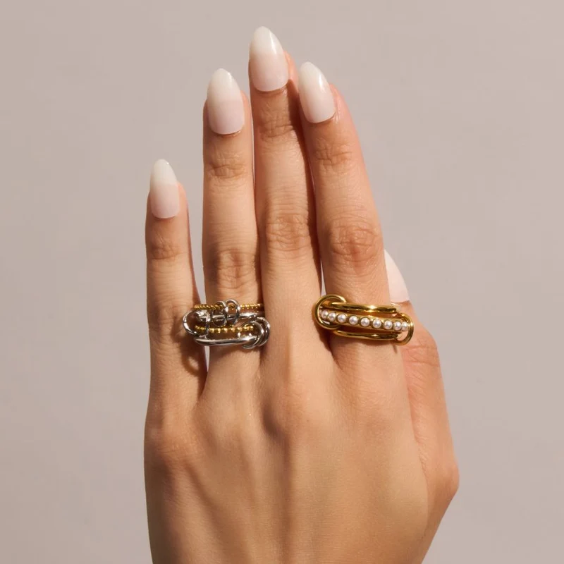 Quadruple Twisted Infinity Flow Ring 18K Vergoldet