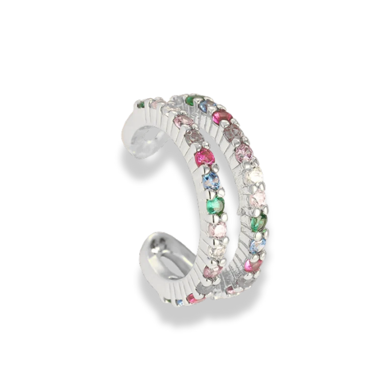 Multicolor Double Line Earcuff 14K Vergoldet