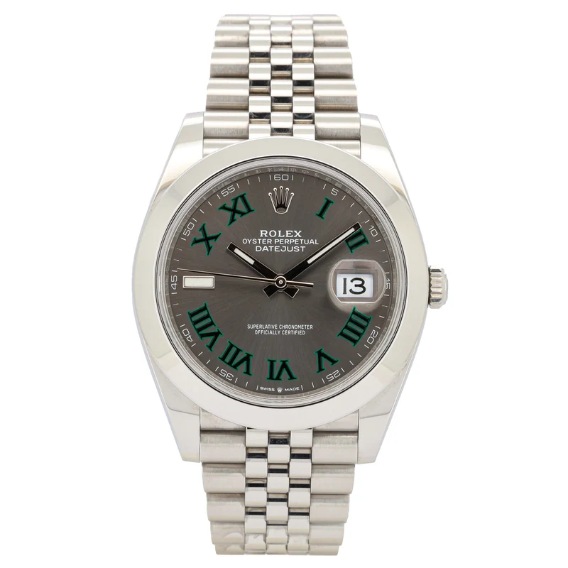 Rolex Datejust 41 126300 Edelstahl Wimbledon Dial Jubilee