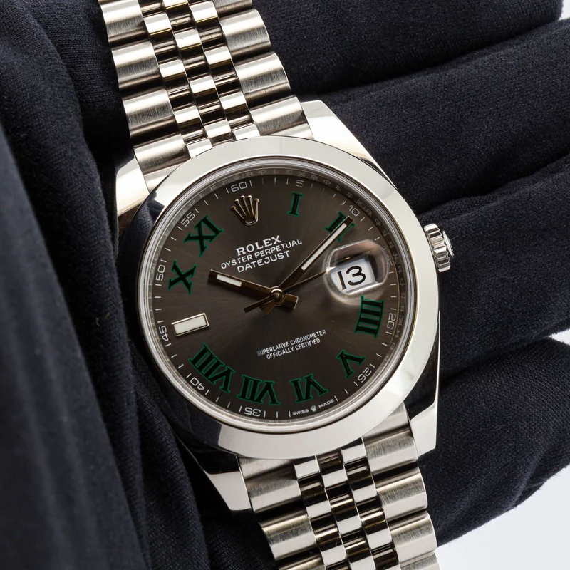 Rolex Datejust 41 126300 Edelstahl Wimbledon Dial Jubilee