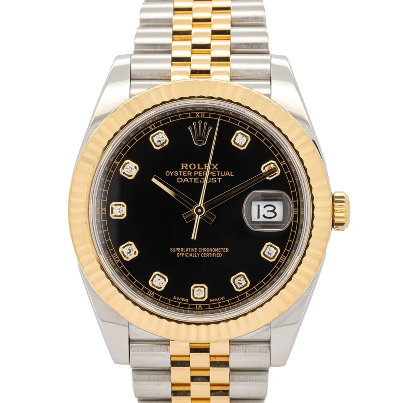 Rolex Datejust 41 126333 Stahl/Gold Diamond Black Dial Jubilee