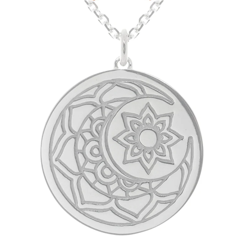 Moon & Sun myMantra Necklace in Sterling Silver, 45cm