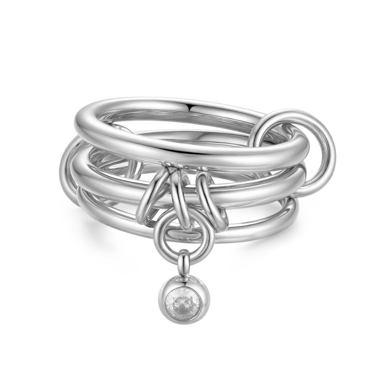 Triple Stone Infinity Flow Ring 18K Vergoldet