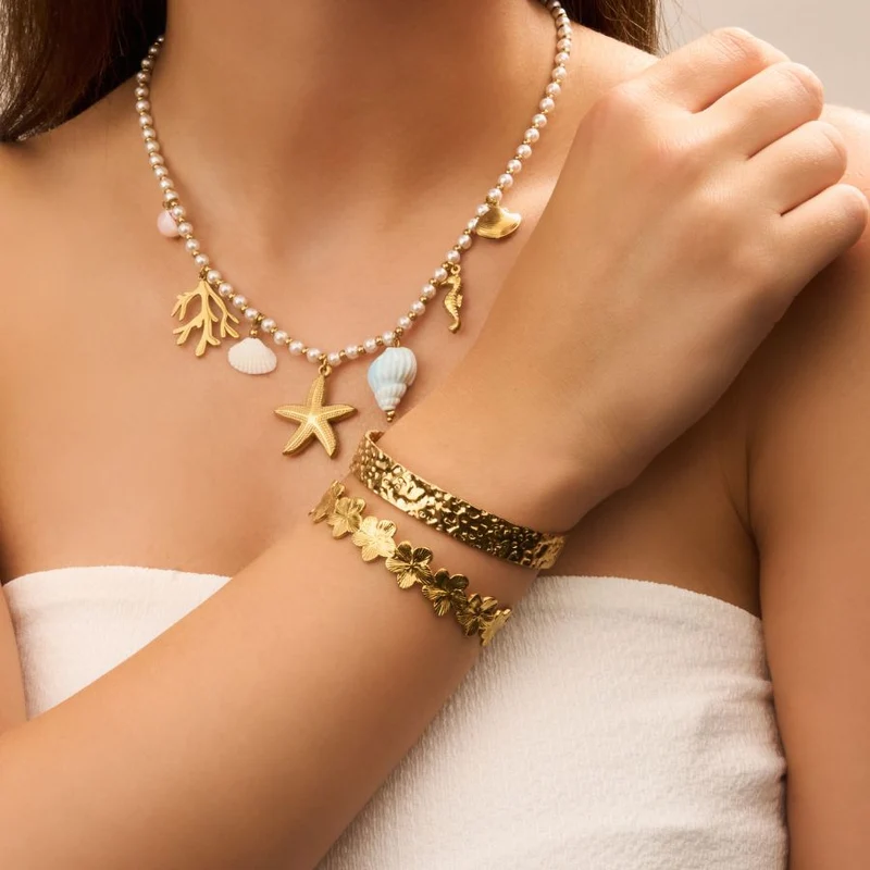 Golden Blossom Armreif 18K Vergoldet
