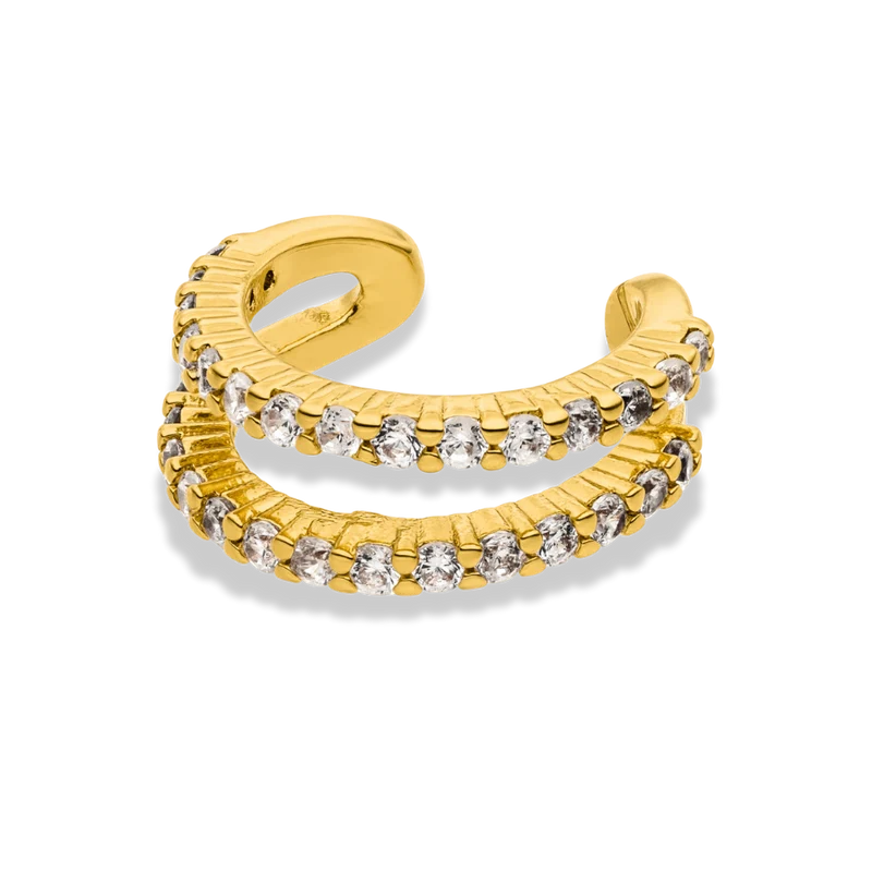 Double Line Earcuff 14K Vergoldet