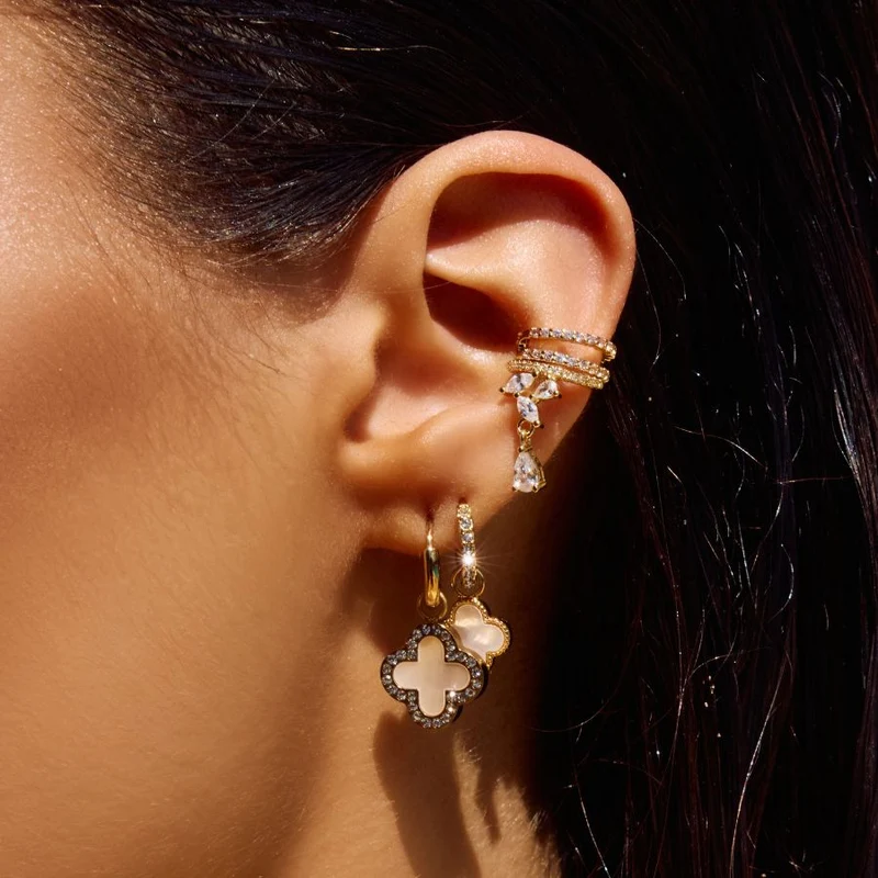 Double Line Earcuff 14K Vergoldet