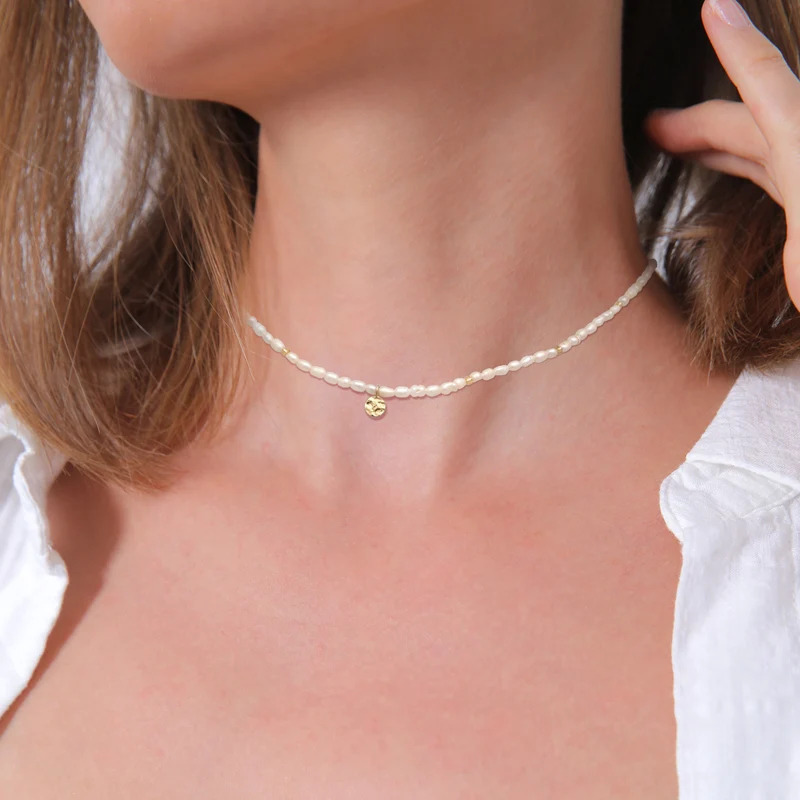 Choker Plättchen| Süßwasserperlen