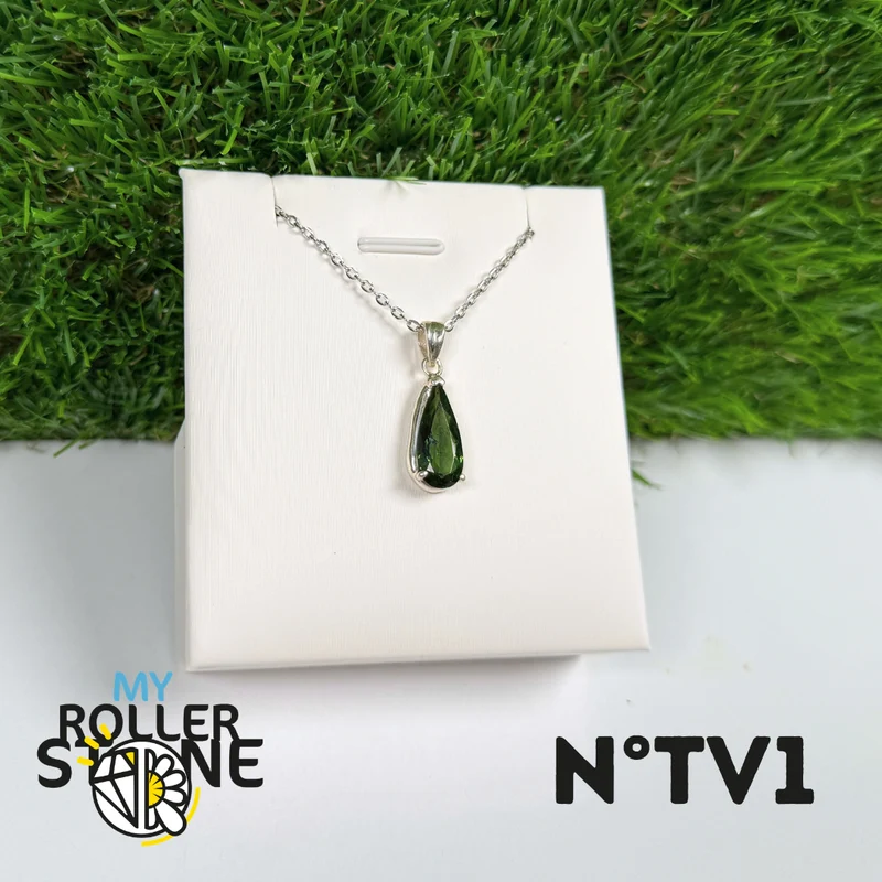 Grüner Turmalin (Verdelit) Anhänger, 925 Sterling Silber #1