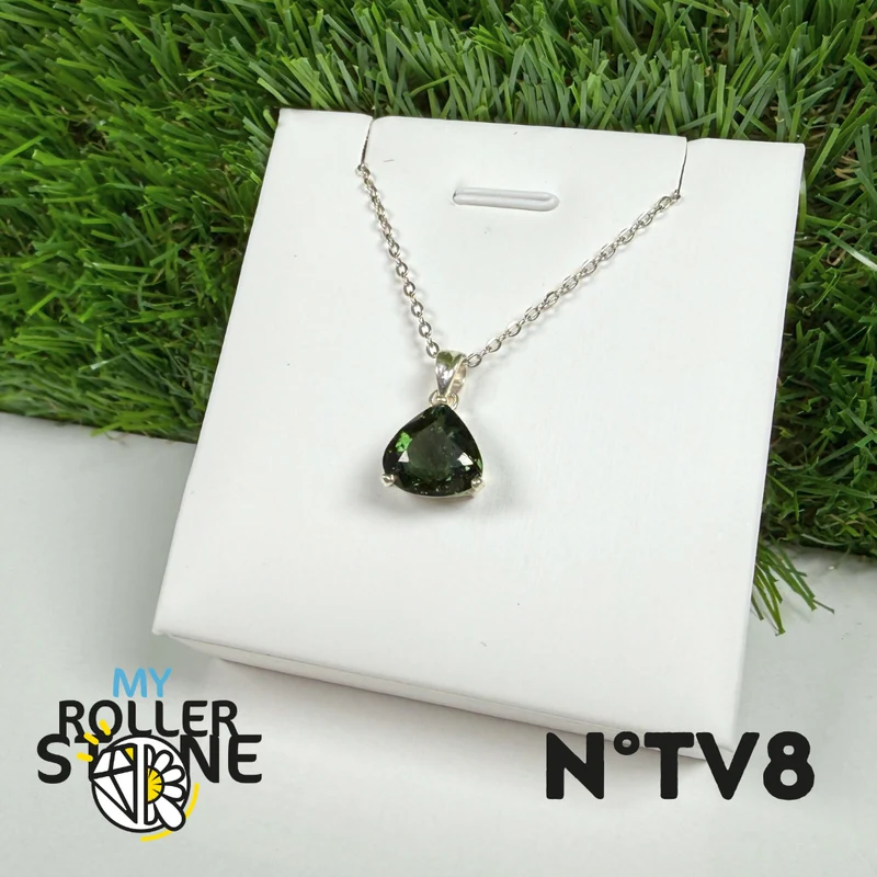 Grüner Turmalin (Verdelit) Anhänger, 925 Sterling Silber #8