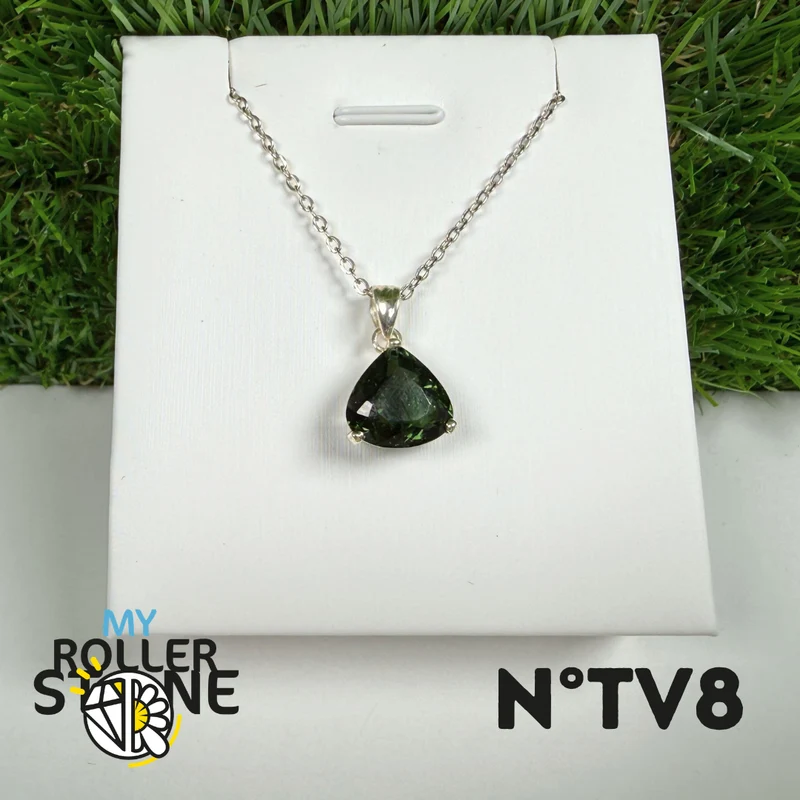 Grüner Turmalin (Verdelit) Anhänger, 925 Sterling Silber #8