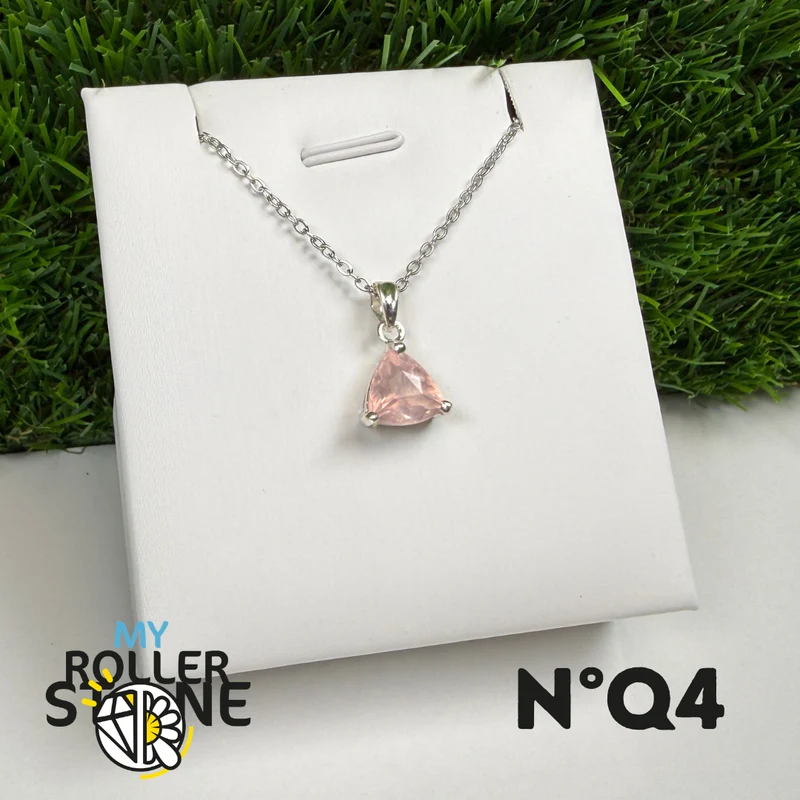 Rosenquarz-Anhänger in 925er Sterlingsilber #QR4