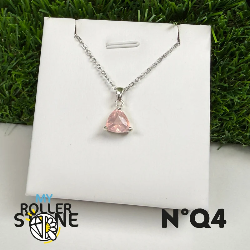 Rosenquarz-Anhänger in 925er Sterlingsilber #QR4