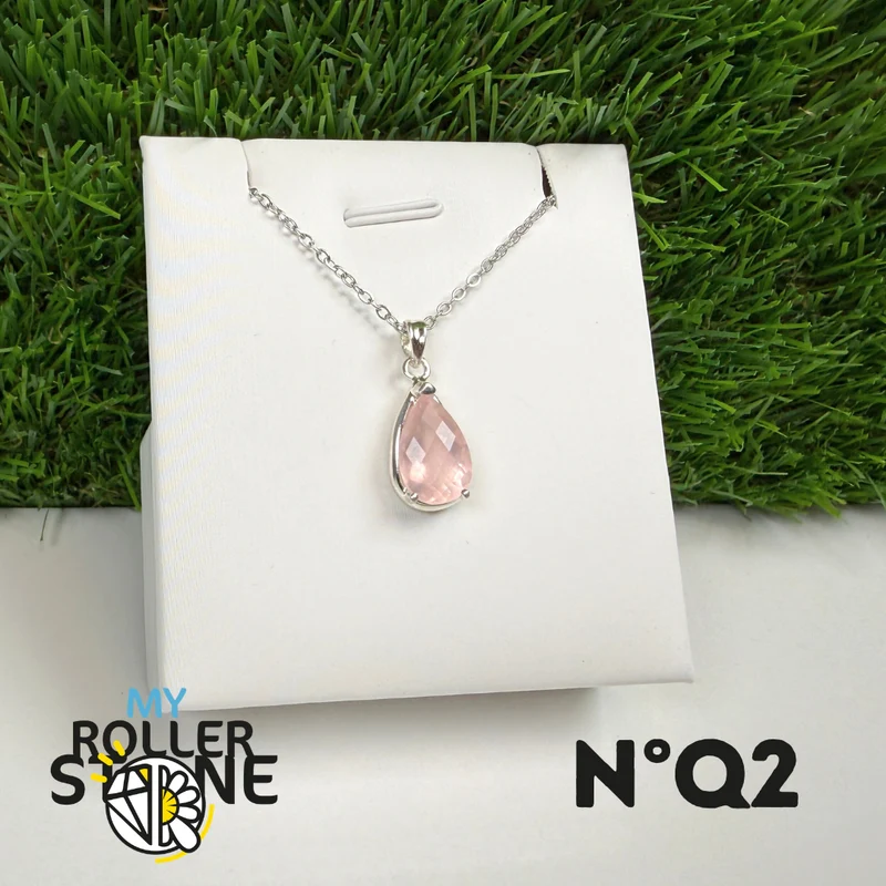 Rosenquarz-Anhänger in 925er Sterlingsilber #QR2