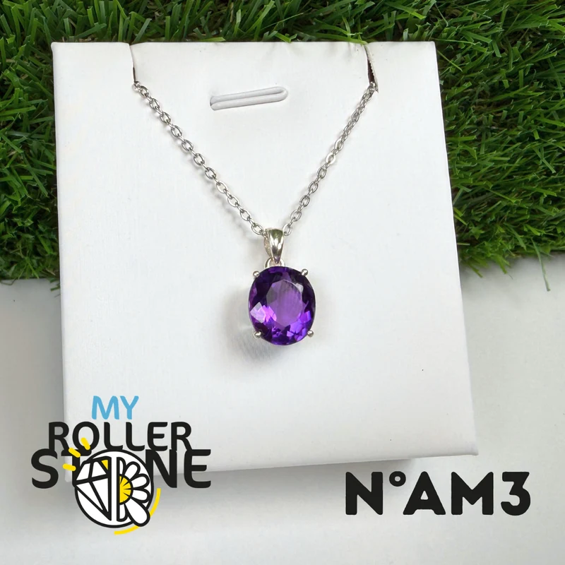 Facettierter brasilianischer Amethyst-Anhänger (BAIA) #AM3