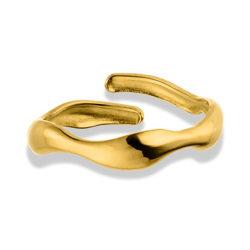 Popular Meltdown Ring 14K Vergoldet