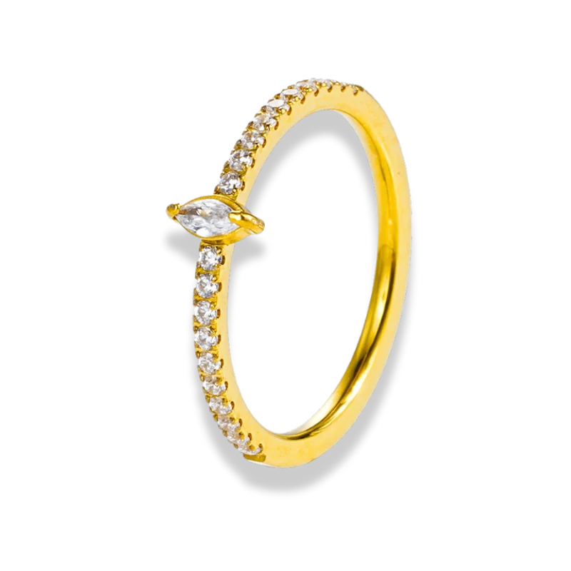All Around Pave Marquise Ring 18K Vergoldet