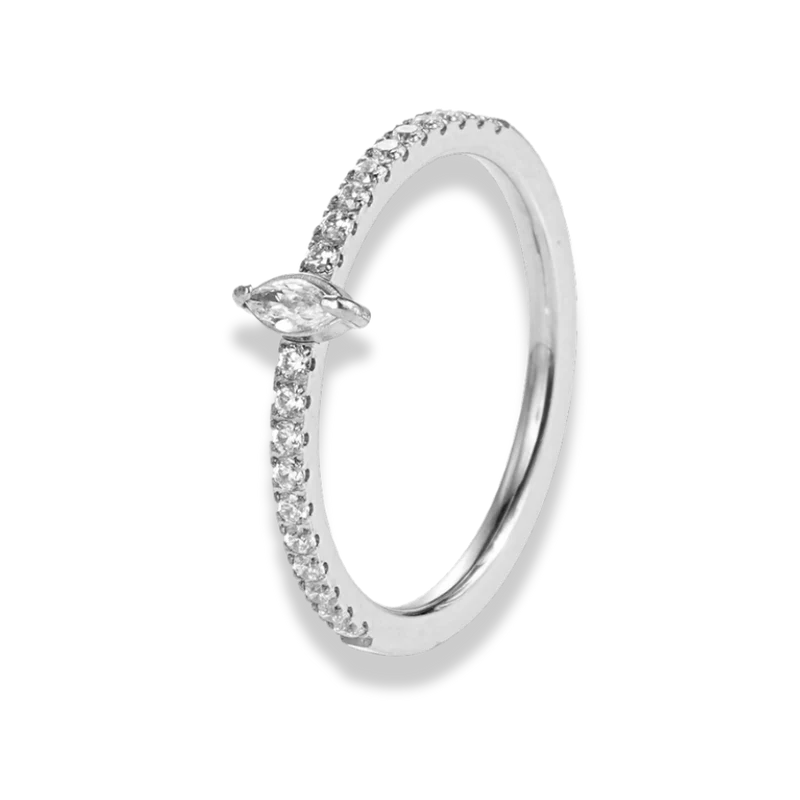 All Around Pave Marquise Ring 18K Vergoldet